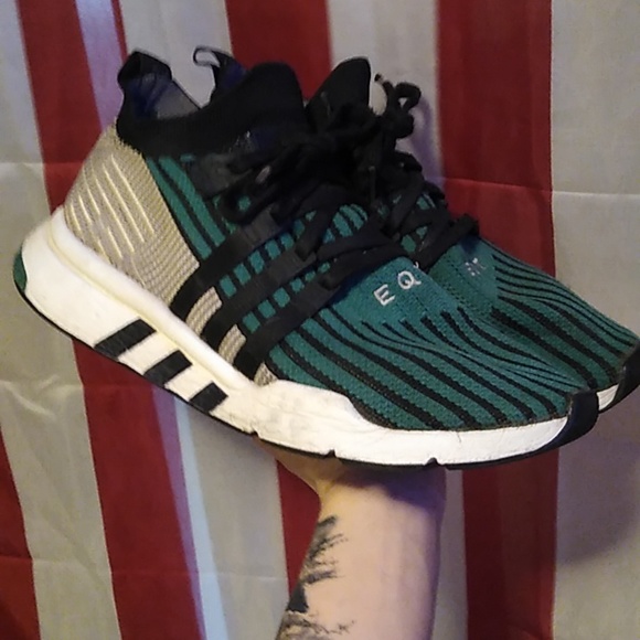 2018 EQT Support Mid ADV Primeknit 'Black Sub Green' - Picture 2 of 6
